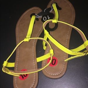 Charlotte Russe Neon Yellow Thong Sandals